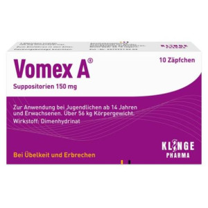Produktbild von VOMEX A 150 mg Suppositorien