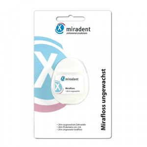 Produktbild von MIRADENT Zahnseide Mirafloss ungewachst 20 m