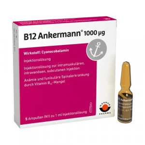 Produktbild von B12 ANKERMANN 1000 &mu;g Injektionsl&ouml;sung Amp.