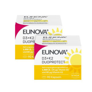 Produktbild von EUNOVA DuoProtect D3+K2 1000 I.E./80 &mu;g Kaps.Kombi