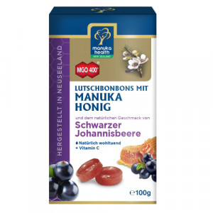 Produktbild von MANUKA HEALTH MGO 400+ Lutschbonb.schw.Johannisb.