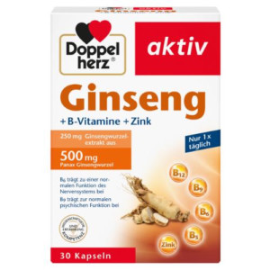 Produktbild von DOPPELHERZ Ginseng 250+B-Vitamine+Zink Kapseln