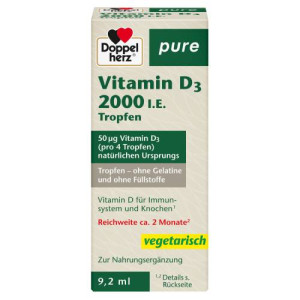 Produktbild von DOPPELHERZ Vitamin D3 2000 I.E. pure Tropfen