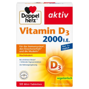 Produktbild von DOPPELHERZ Vitamin D3 2000 I.E. Tabletten