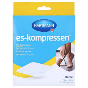 Produktbild von ES-KOMPRESSEN steril 10x10 cm 8fach 17f&auml;dig