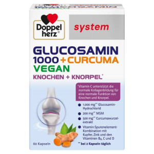 Produktbild von DOPPELHERZ Glucosamin 1000+Curcuma vegan syst.Kps.