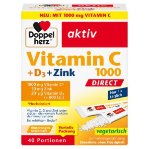 Produktbild von DOPPELHERZ Vitamin C 1000+D3+Zink DIRECT Pellets
