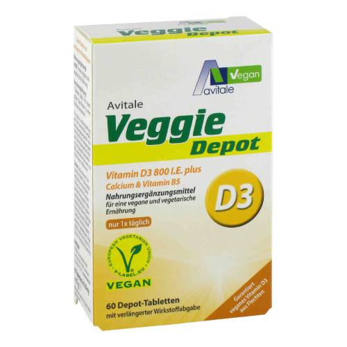 VEGGIE Depot Vitamin D3 800 I.E.+Calcium+B5 Tabl.